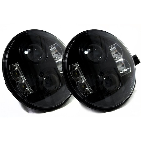 (2) 7In Led Conversion Lenses 8X10W - Plug-&-Play H4H/L & H13H/L